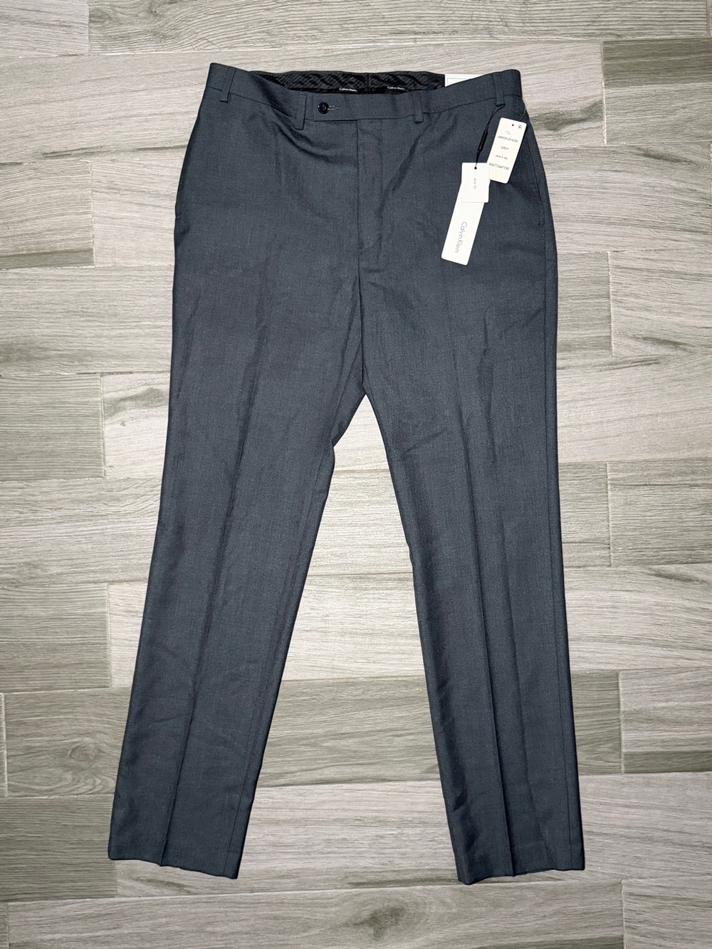 Calvin Klein Men’s JMROP Charcoal Gray Slim Fit Dress Pants JSY0250 36x34